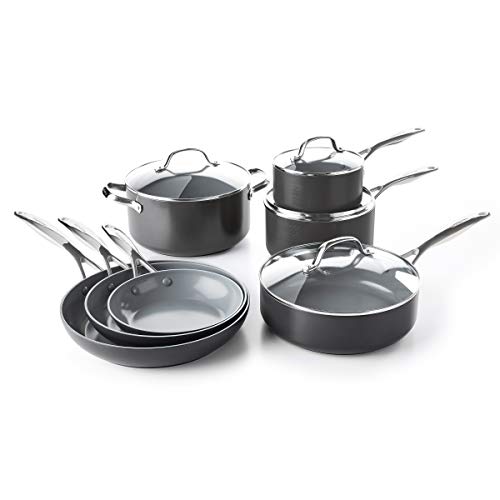 GreenPan Cookware Pots and Pans Set, 11-Piece gris