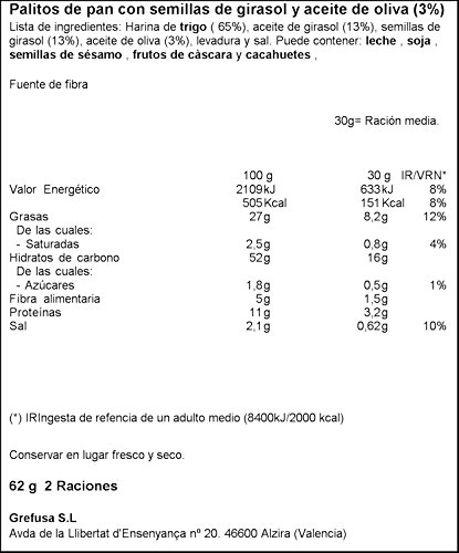 Grefusa - Snatt's | Palitos de Trigo con Pipas - 62 gr