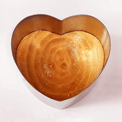 Gresunny 3 Piezas Cortadores de Galletas Corazon Moldes para Galletas Acero Inoxidable Juego de Círculo Mousse Cortador de repostería para San Valentín para Hornear DIY Pastel Fondant Masa Hojaldre