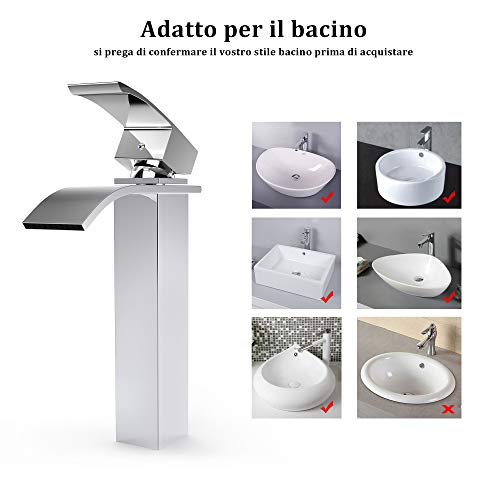 Grifo Dal diseño alargado, monomando, para Fregadero (con grifo de cascada, Mezclador Monomando Para Baño