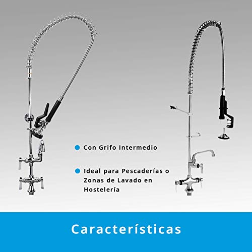 Grifo Ducha en Dos Aguas para Montar a Encimera Con Grifo Intermedio