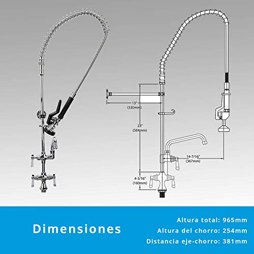 Grifo Ducha en Dos Aguas para Montar a Encimera Con Grifo Intermedio