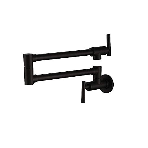 Grifos de lavabo Grifos de cocina Grifos de cocina Mezclador de fregadero Cromo Negro mate Níquel cepillado Montado en la pared Grifo de llenado de ollas con 24 Caño giratorio doble