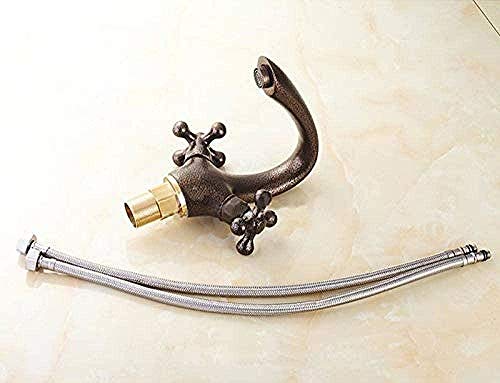 Grifos para grifería Grifo para lavamanos antiguo Grifo de latón con doble manija Grifo mezclador frío y caliente Grifos mezcladores de estilo industrial para lavabo del baño