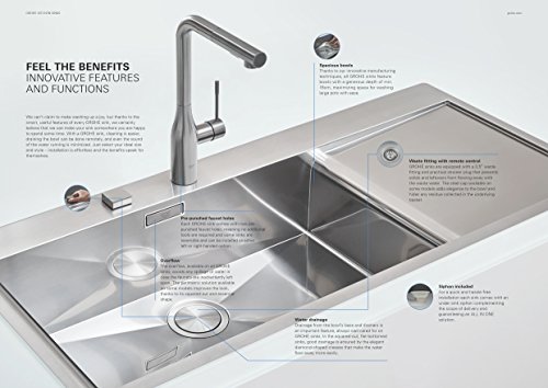 GROHE 31552SD0 - K200 Fregadero de acero inoxidable con escurridor