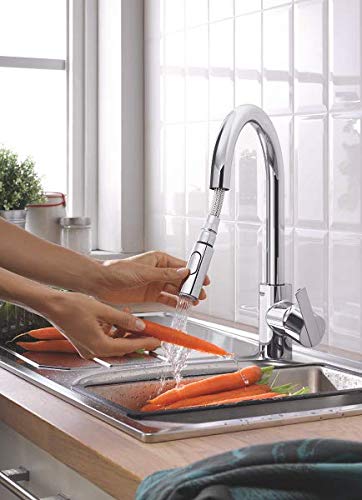 Grohe Feel - Grifo de cocina de caño alto dual, monomando fregadero con acabado cromado (31486001)