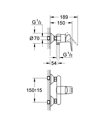 Grohe StartLoop - Mezclador de Ducha de Una Palanca, acabado cromado (Ref. 23354000)