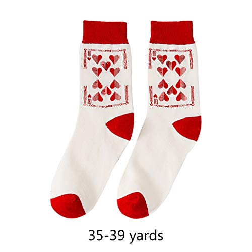 GROOMY Calcetines de algodón, Calcetines de algodón para Mujer, Calcetines de calcetería de Jacquard con Letras de Amor ciegas de corazón Lindo-5