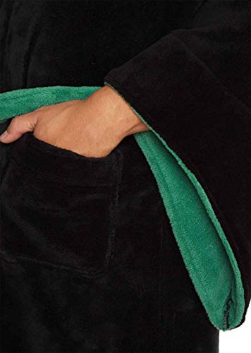 Groovy Slytherin Harry Potter - Albornoz con capucha, poliéster, color negro, talla única