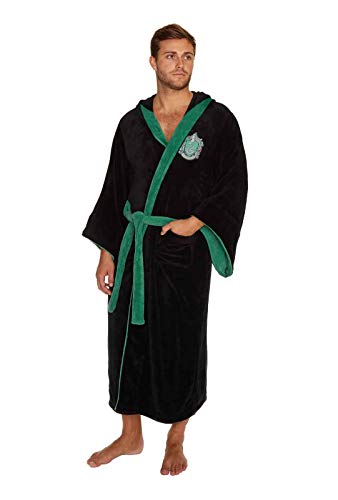 Groovy Slytherin Harry Potter - Albornoz con capucha, poliéster, color negro, talla única