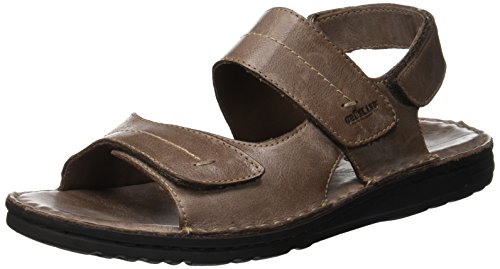 GRUNLAND LAPO, Sandalias con Correa de Tobillo para Hombre, Gris (Ebano Eban), 43 EU