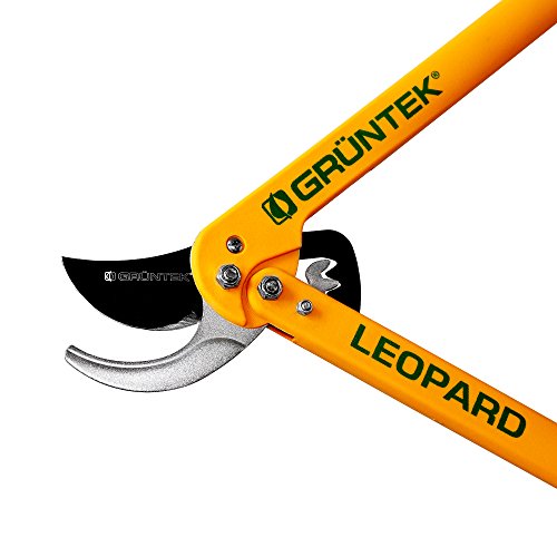 GRÜNTEK Tijera Cortasetos de 2 Manos Leopard 540 mm. Cortarramas Bypass, Hoja en Acero 78mm. Tijeras de podar jadín lígera (756g) y poderosa (54 cm)