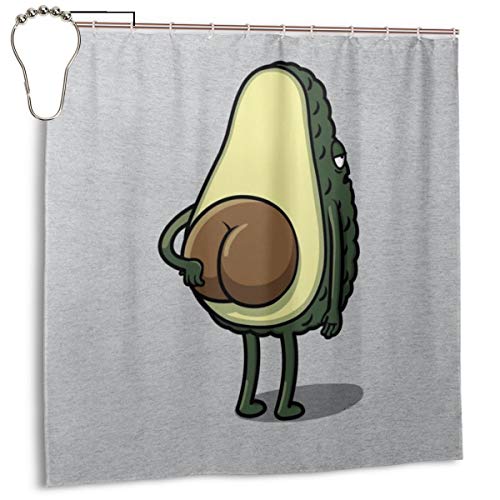 GSEGSEG Cortina de Ducha de Tela de poliéster Impermeable con Estampado de Hueso de Aguacate, Cortina de baño Decorativa con Ganchos, 182,88 x 182,88 cm