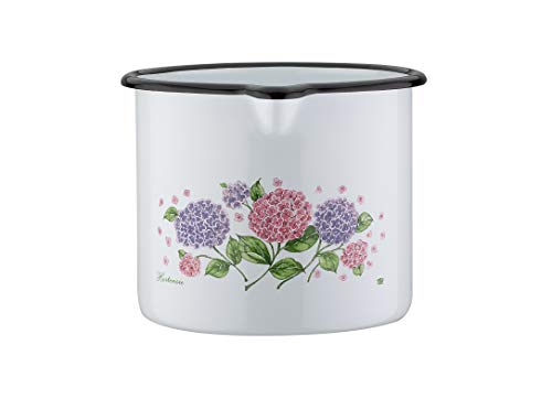 GSW Hortensie - Batería de cocina (6 piezas), Acero esmaltado, plástico, Blanco