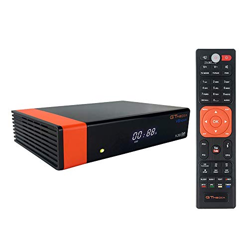 GT Media V8 Nova DVB-S2 Decodificador Satélite Receptor de TV Digital con Wi-Fi Incorporado/SCART / 1080P Full HD/FTA Soporte CC CAM, PVR Ready, Newcam, Youtube, PowerVu Dre Biss Clave