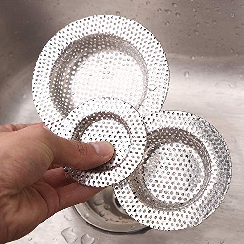 Gua 3 Pieza Filtros de Drenaje de Fregadero de Acero Inoxidable,Filtro de Drenaje de Acero, Evita Obstrucciones para El Filtro de Desagüe del Fregadero de Cocina o Baño