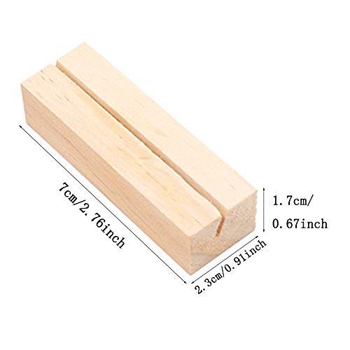 Guanici Soporte de Memo de Madera Natural Soportes Tocón Madera Abrazaderas de Soporte Mensaje de Escritorio Colocar titulares de tarjetas para mesa de boda Nombre Número Decoraciones 15 Piezas