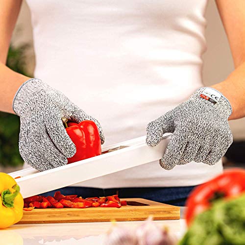 Guantes Anticorte para niños, Guantes de Cocina Seguridad Nivel 5 Protección, Guantes Resistentes a Cortes para Cocina, Exterior, Explorar (XS(8-12 años))