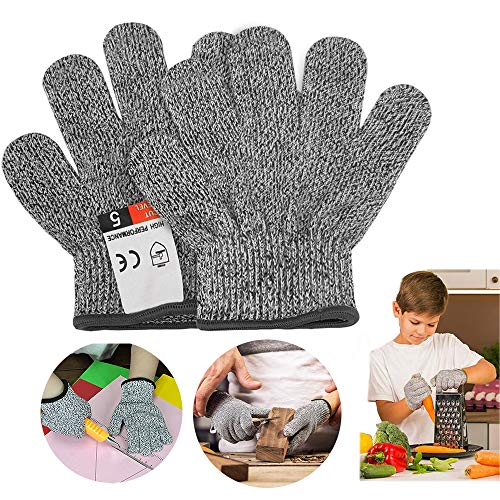 Guantes Anticorte para niños, Guantes de Cocina Seguridad Nivel 5 Protección, Guantes Resistentes a Cortes para Cocina, Exterior, Explorar (XS(8-12 años))