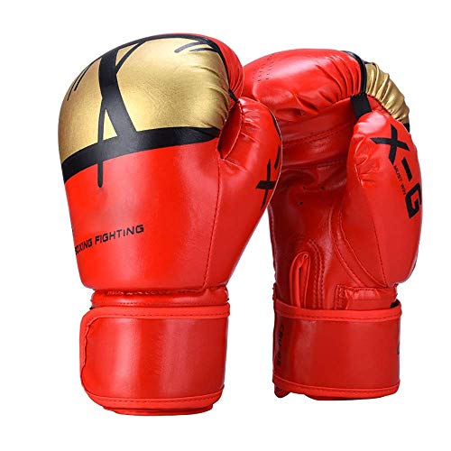 Guantes de entrenamiento de boxeo Guantes de boxeo Sparring de formación saco de boxeo Guantes mitones Lucha mujeres de los hombres de guantes de boxeo Muay Thai Boxing MMA (Color: Negro, Tamaño: 10 o