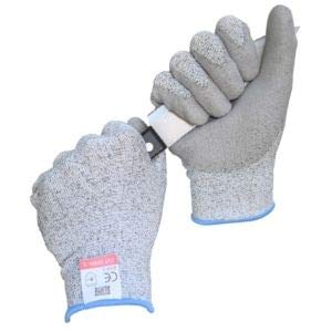 Guantes de jardín con revestimiento de poliuretano, con revestimiento de poliuretano, guantes de trabajo con certificado CE PPE, EN388 Nivel 5, guantes de seguridad para la cocina. Tallas XS-XL, M, 1