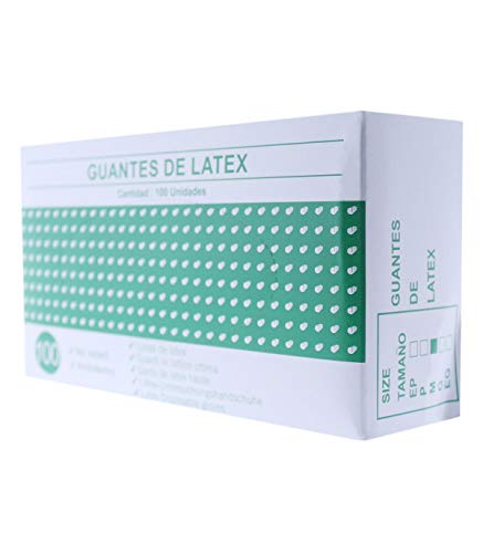 Guantes de latex caja de 100U (Pequeño) Blanco o Azul