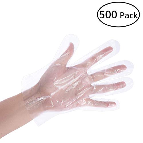 Guantes de PE para Servicio de Alimentos Desechables de plástico para el hogar, Cocina, Restaurante, Cocina, Industrial, médicos, 500 Piezas