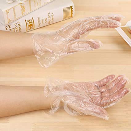 Guantes de PE para Servicio de Alimentos Desechables de plástico para el hogar, Cocina, Restaurante, Cocina, Industrial, médicos, etc, 100 unidades.