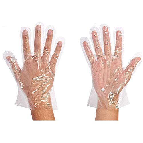 Guantes de PE para Servicio de Alimentos Desechables de plástico para el hogar, Cocina, Restaurante, Cocina, Industrial, médicos, etc, 100 unidades.