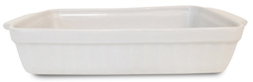 Guardini, Ceramica, Fuente para Horno Rectangular Chica de 22x14cm, Material: Cerámica. Color Blanco.