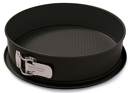 Guardini, Gardenia, Molde para Tarta Desmontable con Bandeja Recolectora, 28 cm. Material: Acero con Revestimiento Antiadherente, Color Negro.