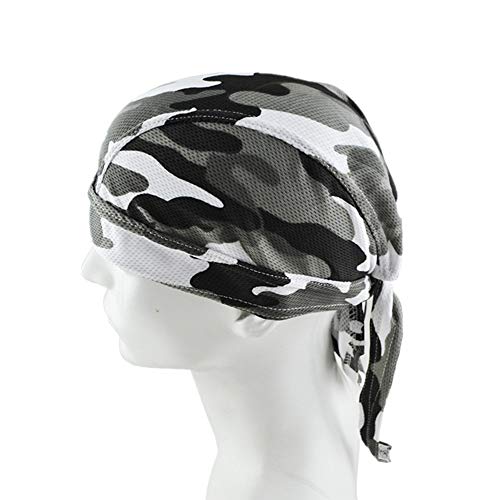 GUIFIER Gorro Bandana Ciclismo Sombrero Pirata Hombre,Anti-UV Pañuelo Bandana Gorros Deportivos para Correr, Bicicleta, Moto o como pañuelo para Hombres y Mujeres utilizar debajo del casco (Camuflaje)