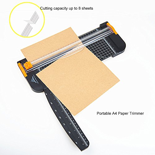 Guillotina Cortador de Papel 12 inch A4 de Titanio con Automático de Seguridad Salvaguardar y Slide Regla Diseño para Cupón Craft etiqueta de Papel o foto (Negro)