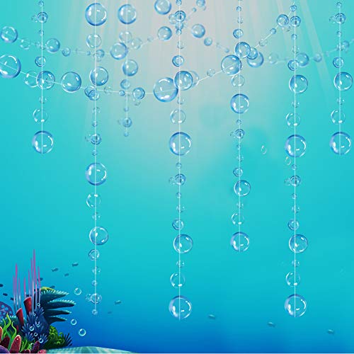 Guirnaldas de burbujas transparentes azules para decoración de fiestas, para colgar, con diseño de burbujas flotantes para decoración de la sirena, para el bajo el mar, cumpleaños, el hogar