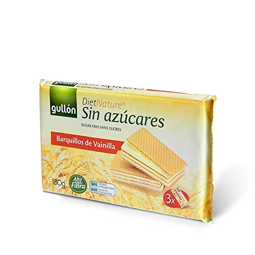 Gullón - Barquillos sin azúcar vainilla Diet Nature Pack de 3, 180g