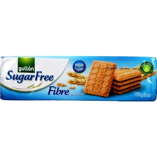 Gullon Galletas de fibra sin azúcar 170 g (paquete de 4)