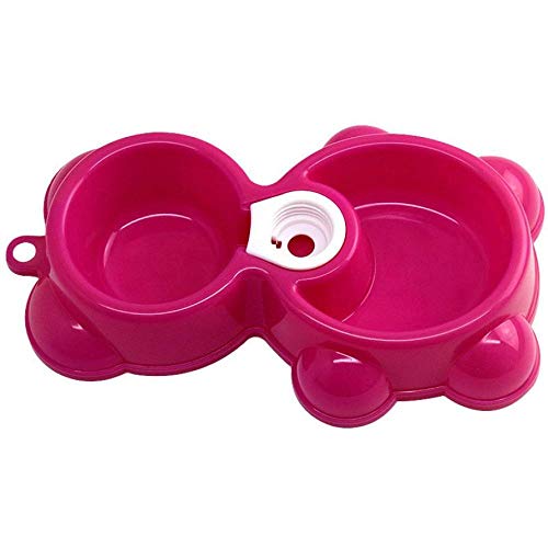 Gulunmun Platos para Perros Platos para Gatos Pet Dog Cat Bowl   Plato De Negocios Alimentador De Agua Fuente Oso Doble Bowl Hot Puppy Dog Cat Bowl @ D