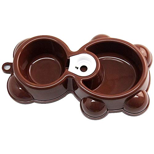 Gulunmun Platos para Perros Platos para Gatos Pet Dog Cat Bowl   Plato De Negocios Alimentador De Agua Fuente Oso Doble Bowl Hot Puppy Dog Cat Bowl @ D