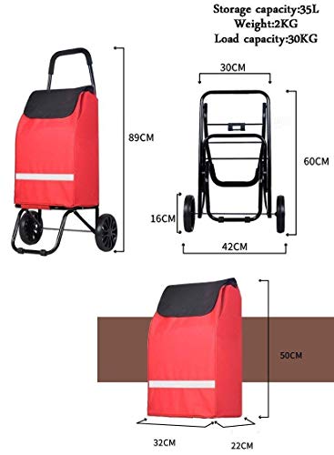 GUONING-L Compras Compras a Prueba de Humedad Moho Tela Oxford Hierro Palanca de fácil Limpieza Adecuado for los Ancianos Carrito