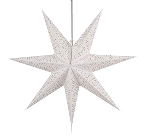 Guru-Shop Estrella de Papel Plegable de Adviento Estrella, Estrella de Navidad Nazar, Blanco, 60x60x20 cm, Estrellas de Papel - Monocromo