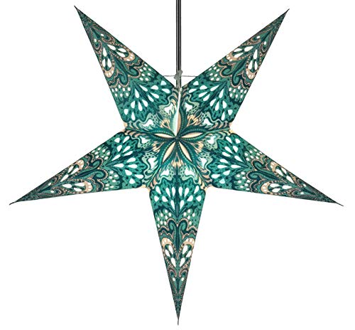 Guru-Shop Papel de Adviento Plegable Starlight Star, Christmas Star Nestor Turquesa-verde, 60x60x20 cm, Estrellas de Papel - Multicolor