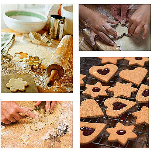 Gurxi 48 Piezas Pastel Moldes en Forma de Galleta Geométricos Set de Moldes en Forma de Galleta para Niños Geométricos para Hacer Galletas Tortas Tortas Verduras Cortadas Chips de Decoración