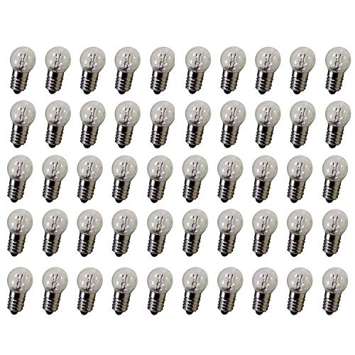 GutReise DC 50pcs E10 1.5V 0.3A Blanco cálido Bombillas LED Bombillas Base de tornillo miniatura