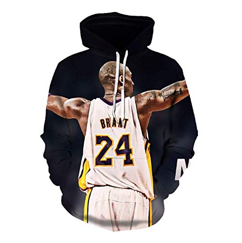 GWLDV NBA Lakers 8# Kobe Bryant Sudadera con Capucha Hombres Jóvenes Deportes Baloncesto Moda Sudaderas Tops,H,M