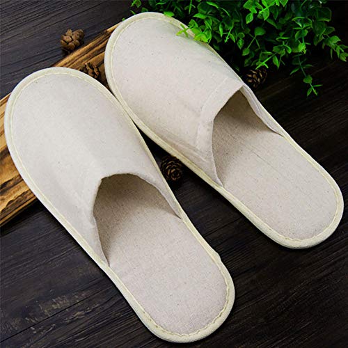 Gyps Zapatillas de hostelería para el hogar Zapatillas de Lino para hoteles Suministros de Hotel Desechables Antideslizantes Zapatillas portátiles, 50 Pares