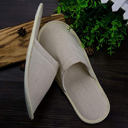 Gyps Zapatillas de hostelería para el hogar Zapatillas de Lino para hoteles Suministros de Hotel Desechables Antideslizantes Zapatillas portátiles, 50 Pares