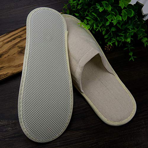 Gyps Zapatillas de hostelería para el hogar Zapatillas de Lino para hoteles Suministros de Hotel Desechables Antideslizantes Zapatillas portátiles, 50 Pares