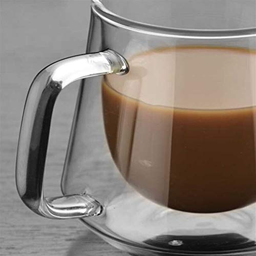 GZSC Reutilizable Taza de café Nueva Taza de Vidrio de Doble Pared de 200 ml Tazas de Oficina Aislamiento térmico Taza de café Doble Taza de Vidrio de café Drinkware Envío de Gota de Leche