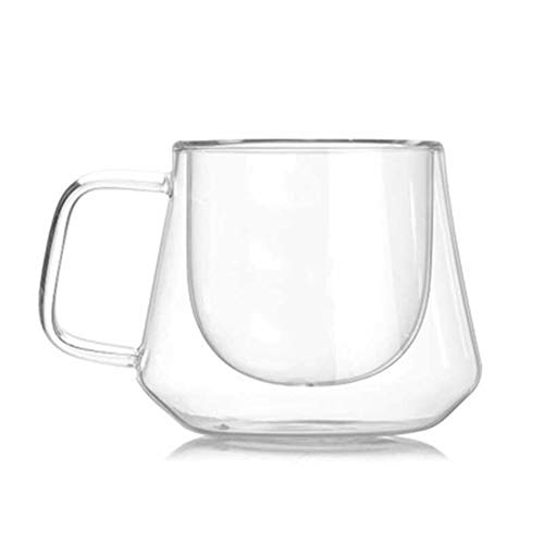 GZSC Reutilizable Taza de café Nueva Taza de Vidrio de Doble Pared de 200 ml Tazas de Oficina Aislamiento térmico Taza de café Doble Taza de Vidrio de café Drinkware Envío de Gota de Leche