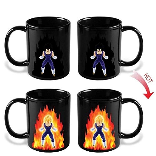 GZSC Reutilizable Taza de café Taza Creativa de Cambio de Color Dragon Ball Z Vegeta Taza de café de cerámica Taza de Leche Tazas de café Tazas de Viaje Taza de té Divertida